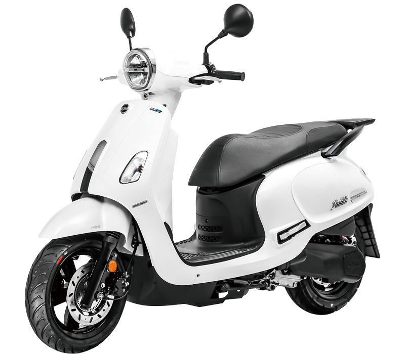 White shop scooter motorcycle